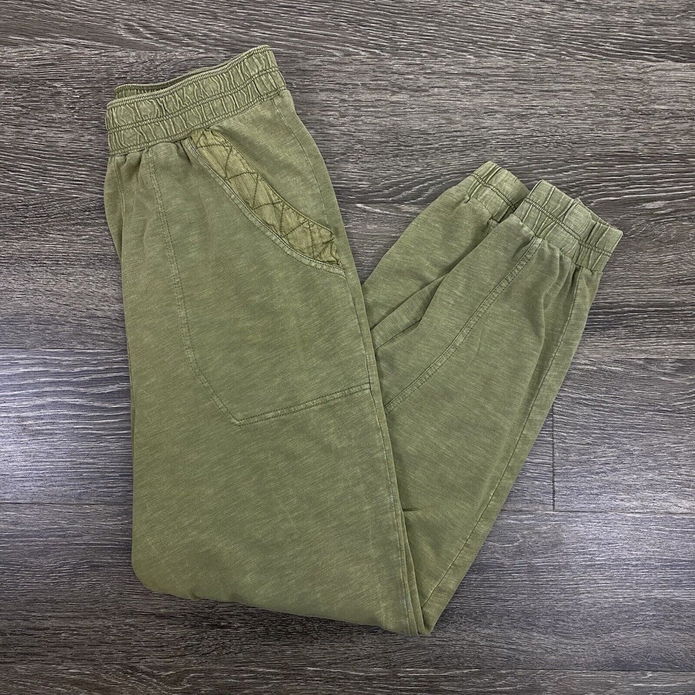 Daily Practice Anthropologie Joggers Womens XS Green Drop Crotch Lounge Hi Rise - Picture 3 of 12